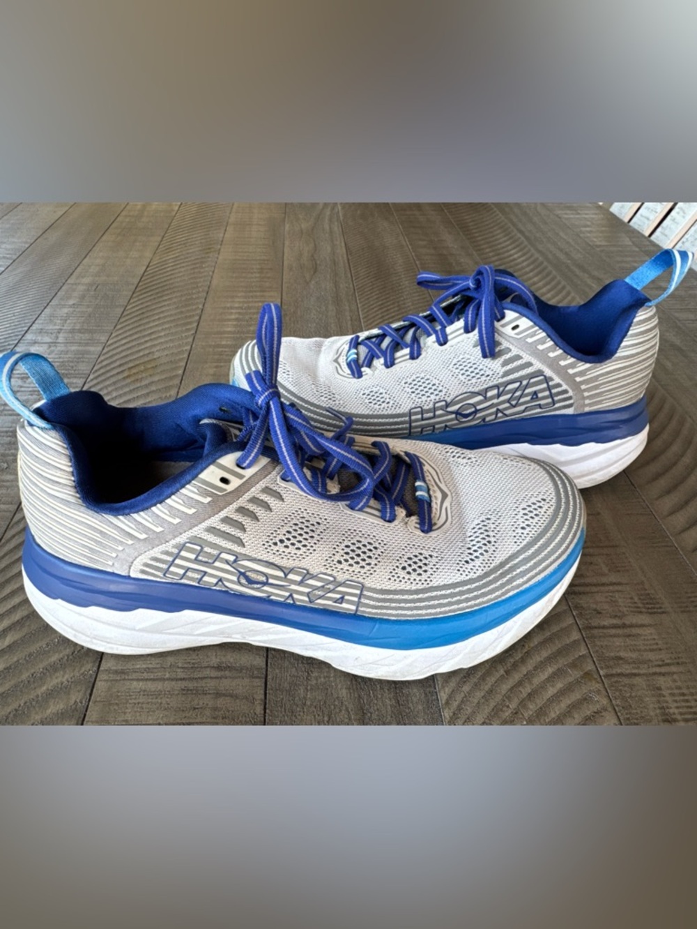 Hoka One One Bondi 6 Vapor Blue/Frost Grey Running Shoes Men’s Size 7 - Picture 6 of 14